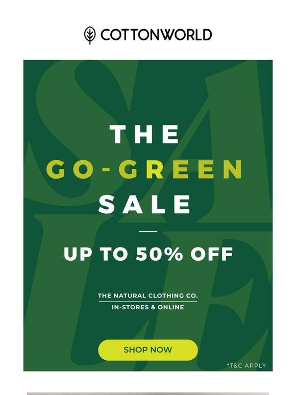 Take up to 50% off everything you love.