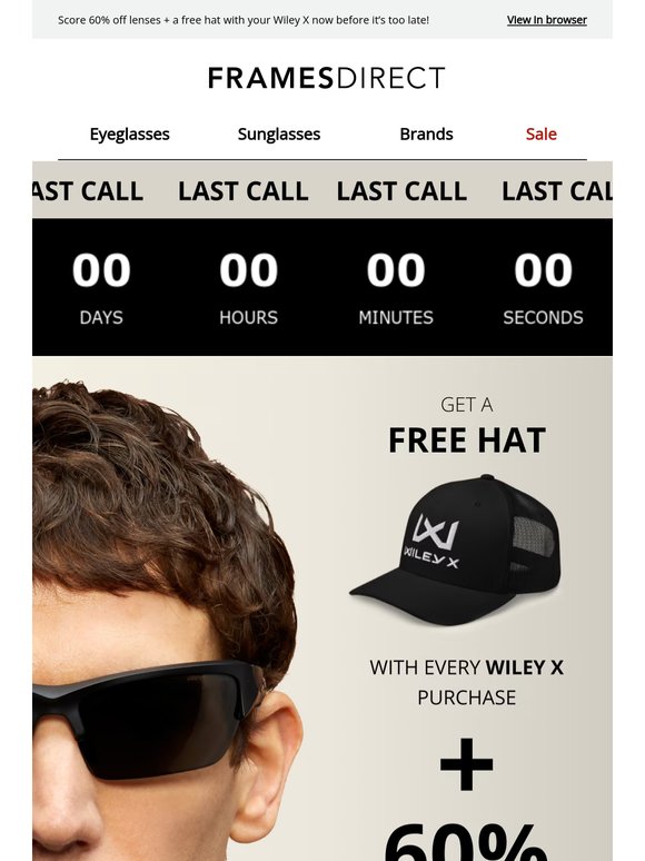 Last Call for getting your free hat with Wiley X purchase 🧢