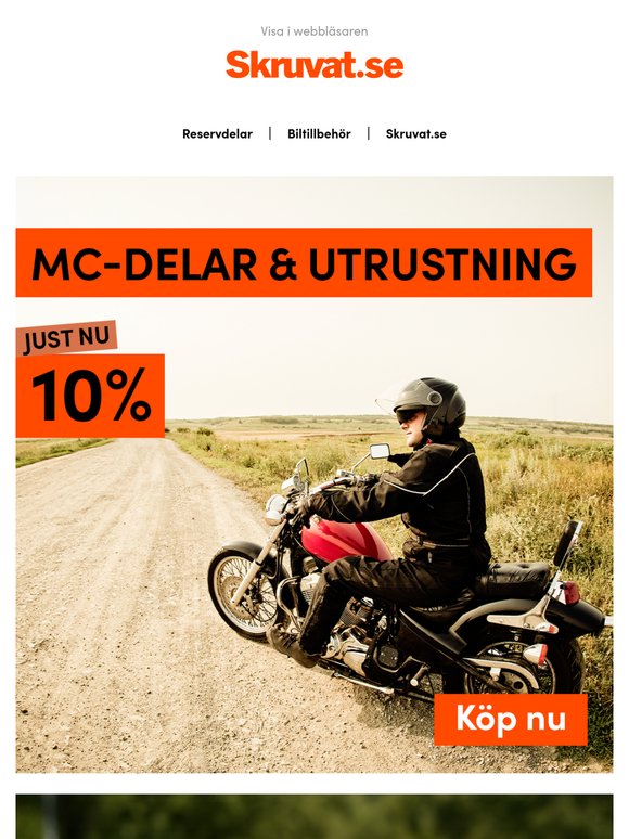 10% rabatt på MC-delar & utrustning