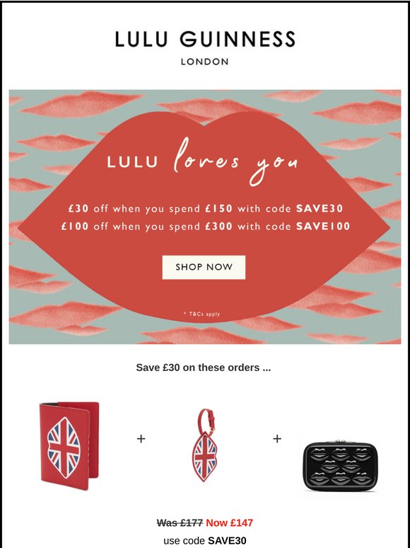£30 and £100 off until tomorrow 💋