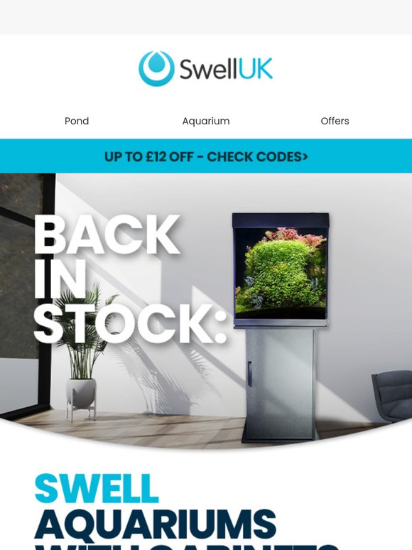 Back in Stock: Swell Aquariums with Cabinets