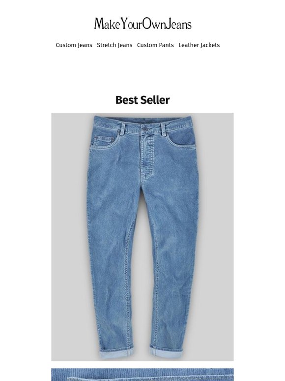 Indigo Corduroy Stretch Jeans - Light Blue