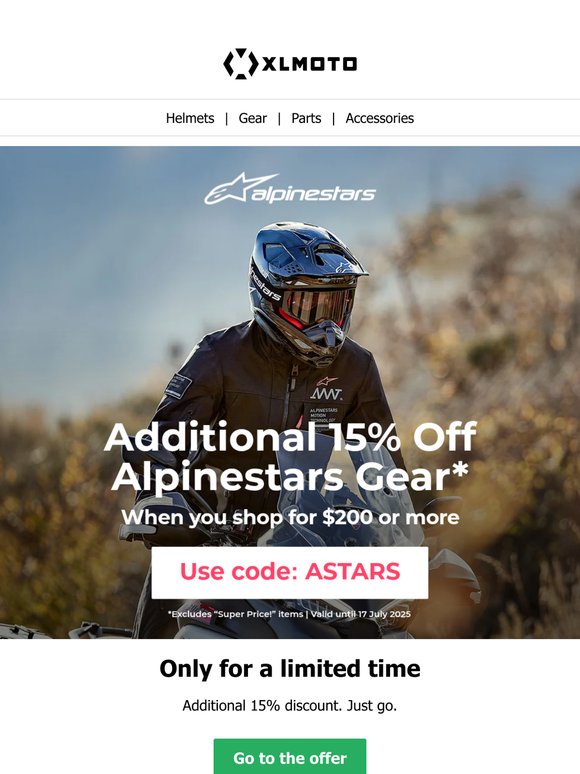 15% off Alpinestars this week only