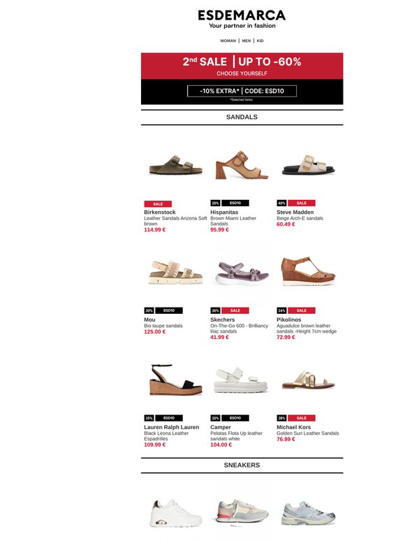 Find the perfect pair: up to 60% off on footwear 👠