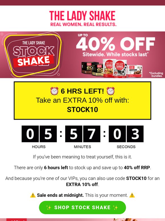 🚨 6 Hrs Left! Your VIP Code + Up to 40% Off Ends Tonight!
