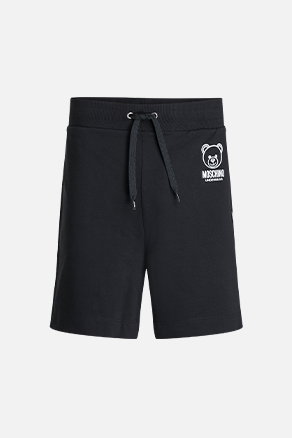 Schwarze Shorts mit Kordelzug und Logo-Print