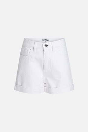 Weiße Shorts mit Knopfverschluss