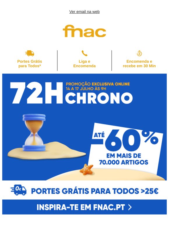 ⌛ 72h até -60% em +70.000 artigos!