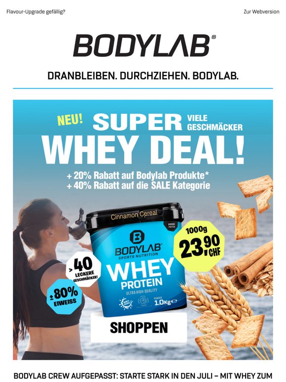 Ehrlich. Einfach. Whey. 23,90 CHF/kg!