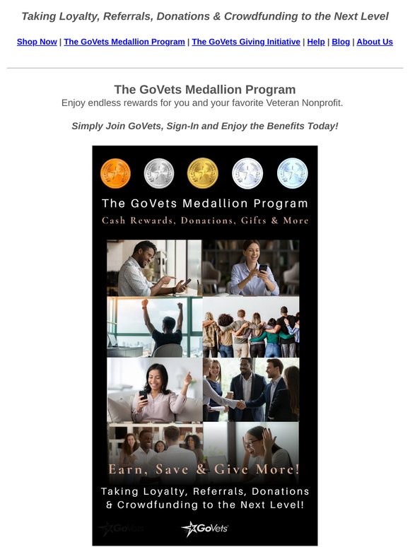 Join the GoVets Medallion Program - Enjoy Endless Savings, Cash Rewards, Donations, & More,