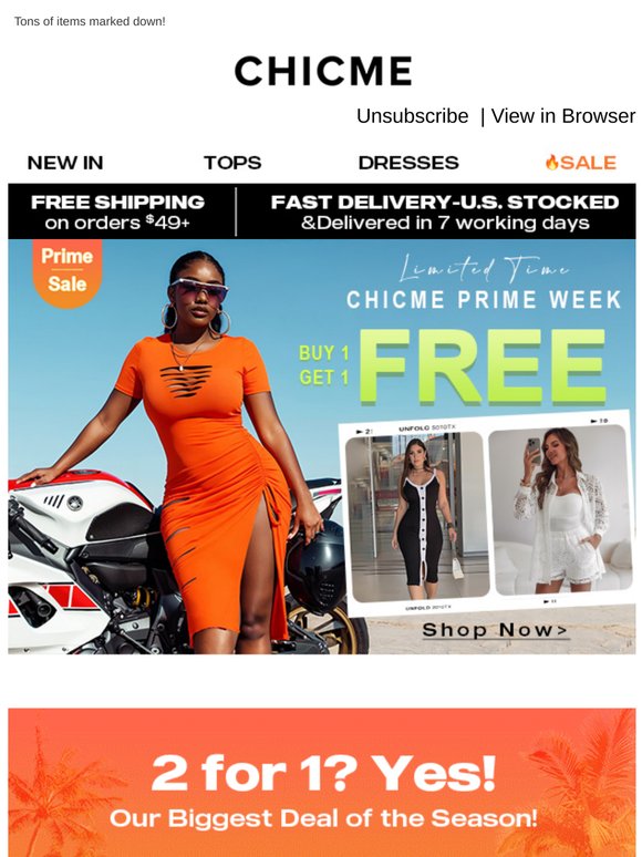 It's ChicMe Prime Week!BOGO Free Starts Now