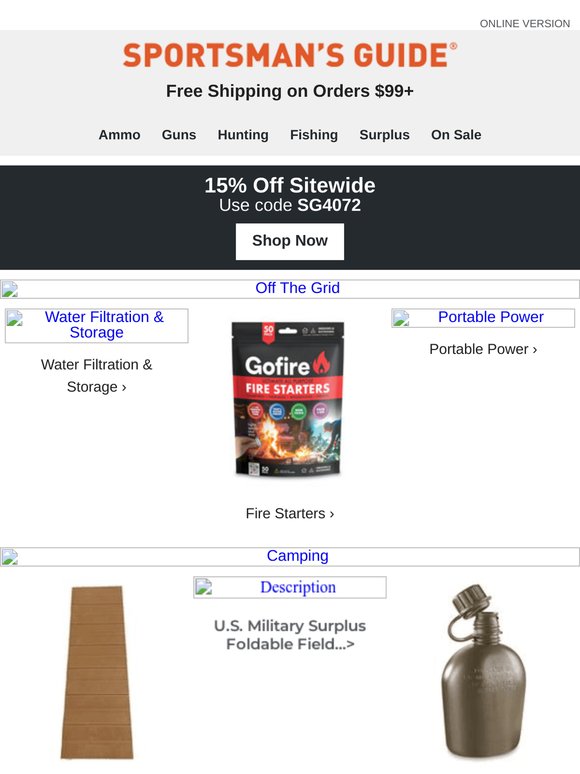 Off-Grid Now | Military Surplus Camping & Survival