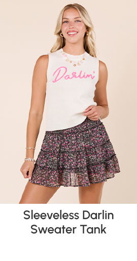 Mable Ivory Sleeveless Darlin Sweater Tank