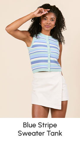 Harmony Blue Stripe Sweater Tank