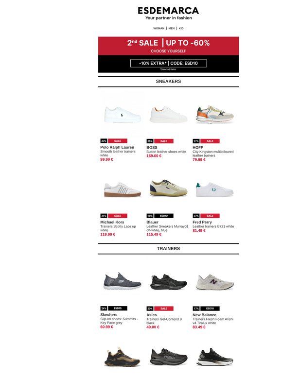 Find the perfect pair: up to 60% off on footwear 👞