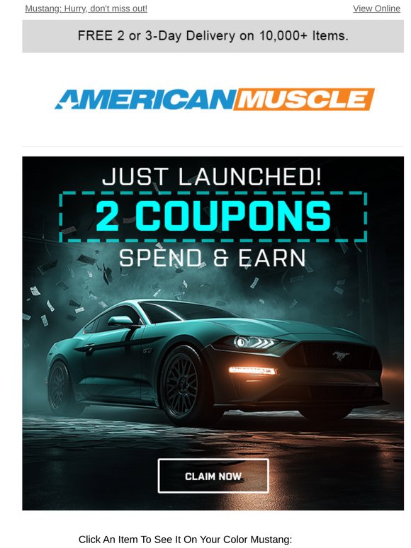 Sitewide Coupons ➡  Available NOW for your  Mustang!
