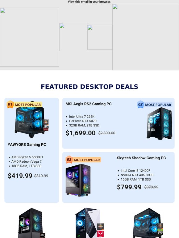 🖥️ Gaming Desktop PCs, Monitors, Downloadable Games: Elevate Your Setup!