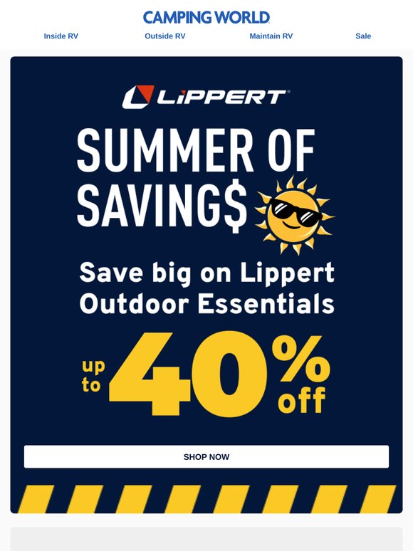 Save up to 40% on Lippert’s most-loved brands