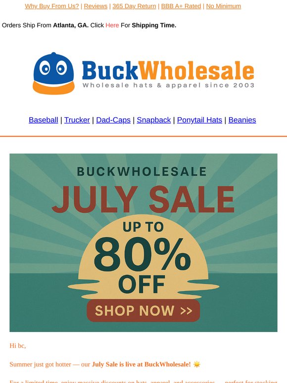 bc Summer Savings: Up to 80% Off in Our July Sale!