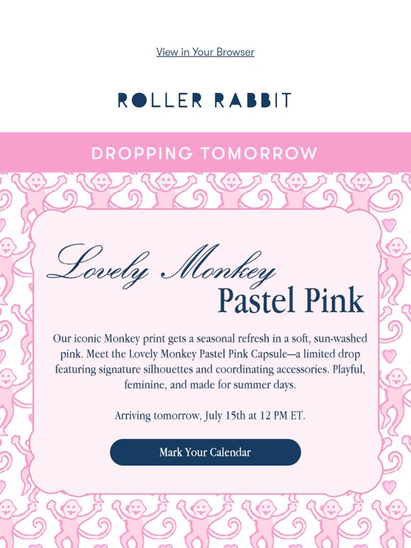 Tomorrow: The Lovely Monkey Pastel Pink Capsule