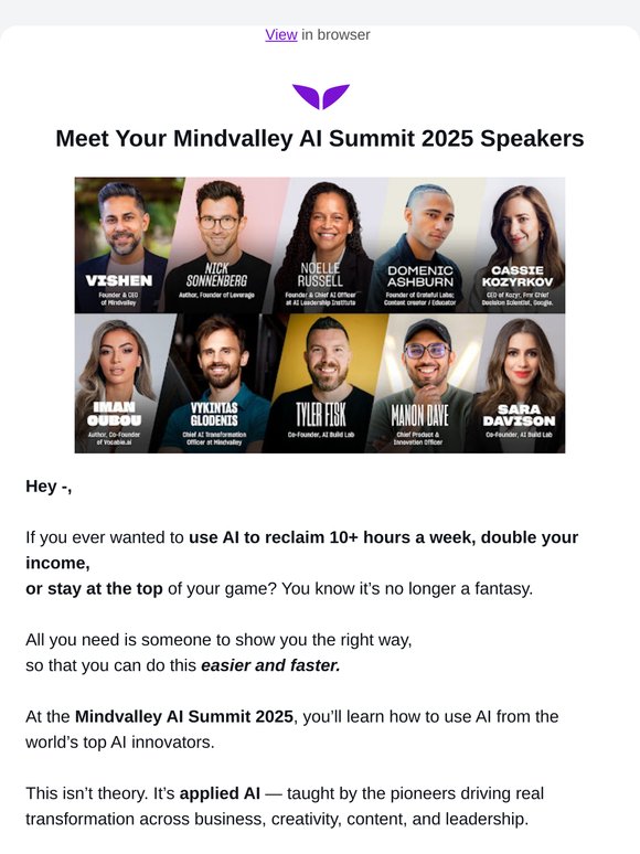 10 powerhouse speakers joining the Mindvalley AI Summit 2025
