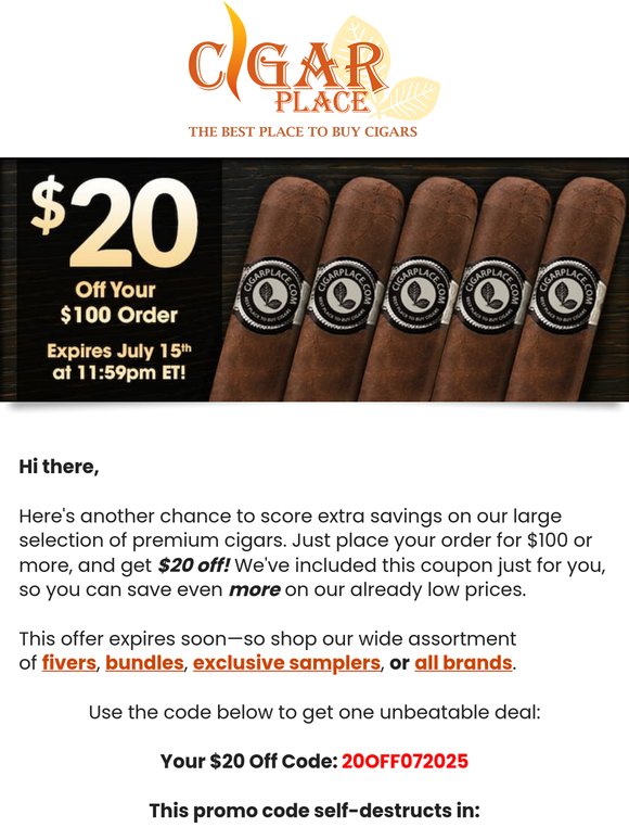 Hi There, Ready to Save $20?