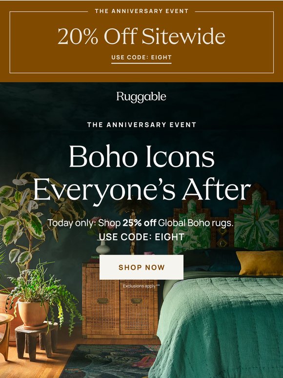 Boho bestsellers are 25% off—today only!