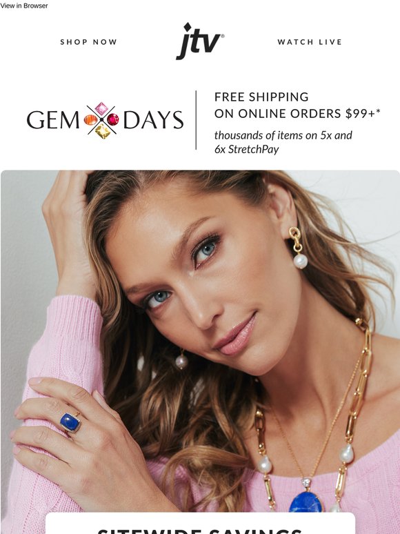 HURRY! Shop $40 Off Gems En Vogue - Today Only!
