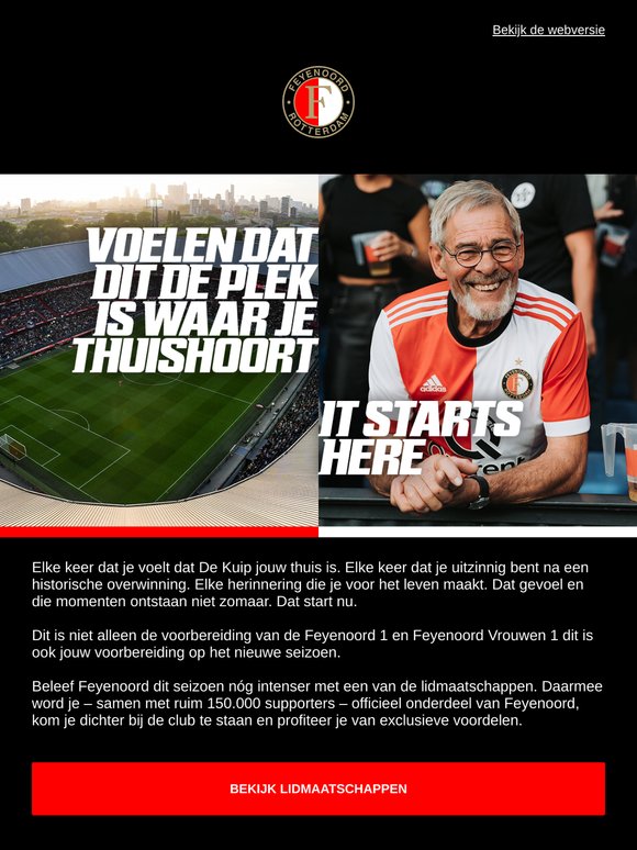 Beleef Feyenoord nóg intenser. Word officieel onderdeel van de club.