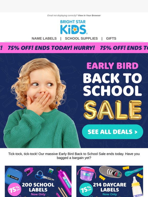 Ends Tonight 🌙 Early Bird Back to School Deals!