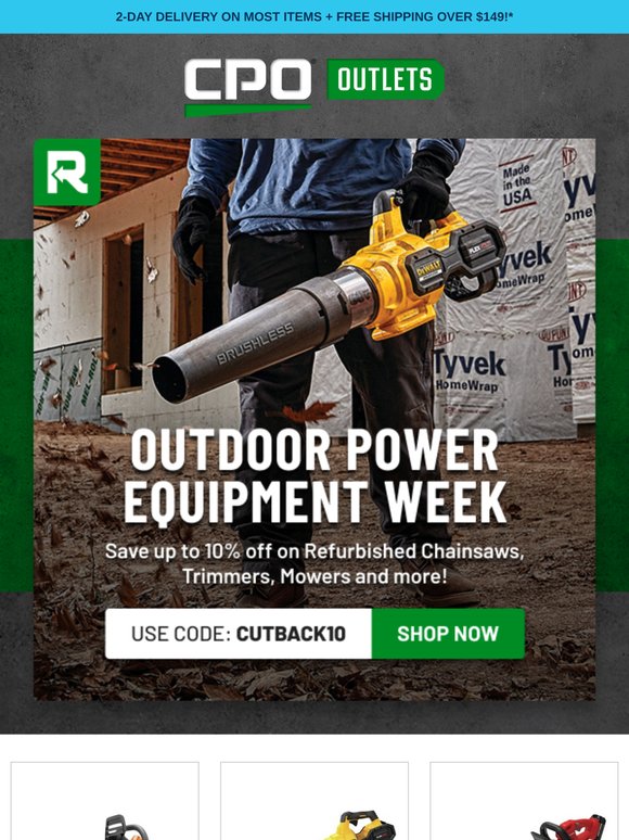 Get 10% Off DEWALT, Makita & More Outdoor Must-Haves