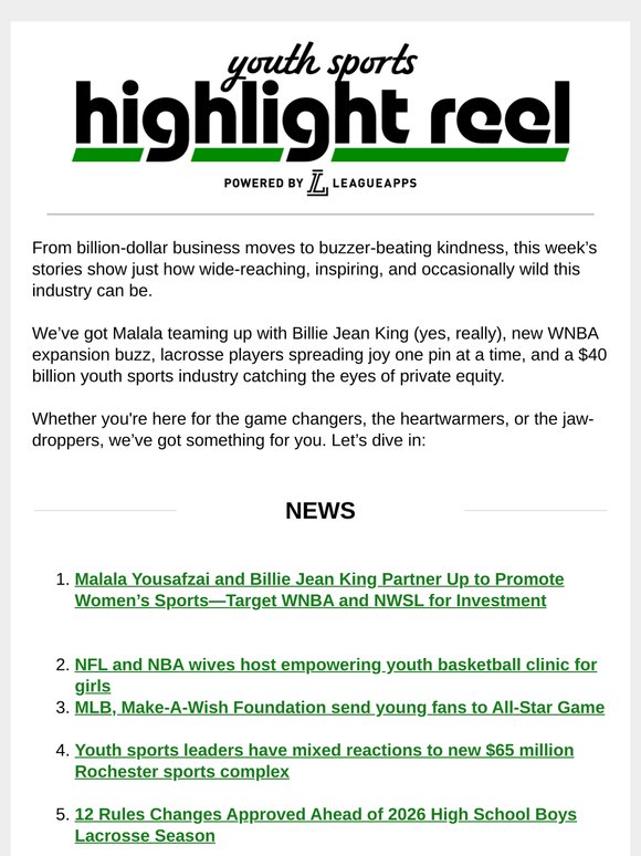 WNBA, private equity, and more