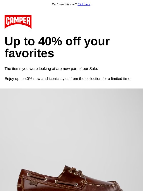 Hi —,  enjoy up to 40% off your favorite styles