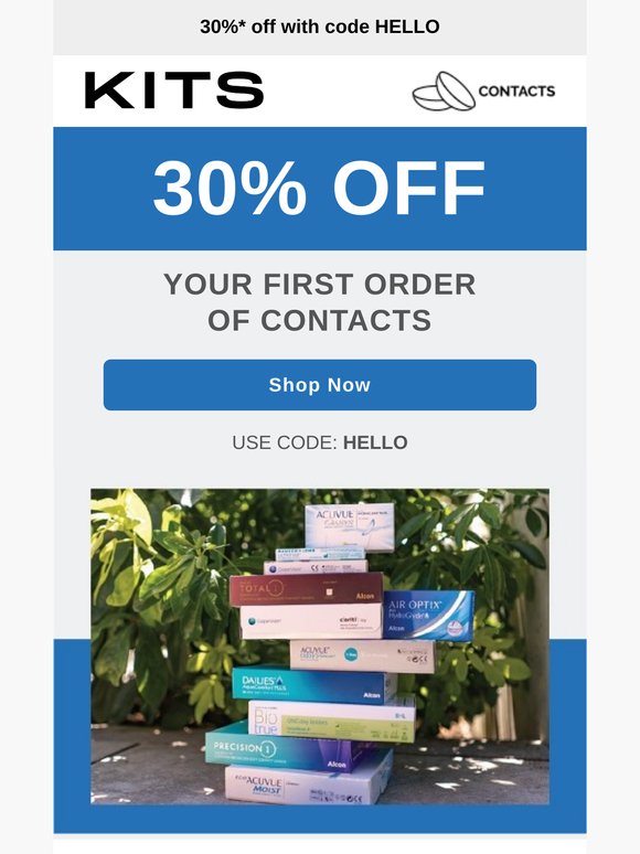 For you: 30% off contacts