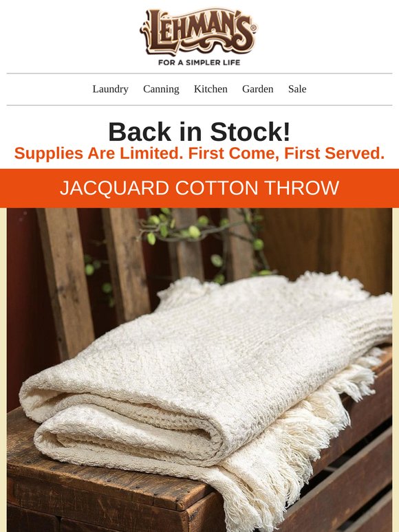 BACK IN STOCK! JACQUARD COTTON THROW - Supplies Are Limited! 😳