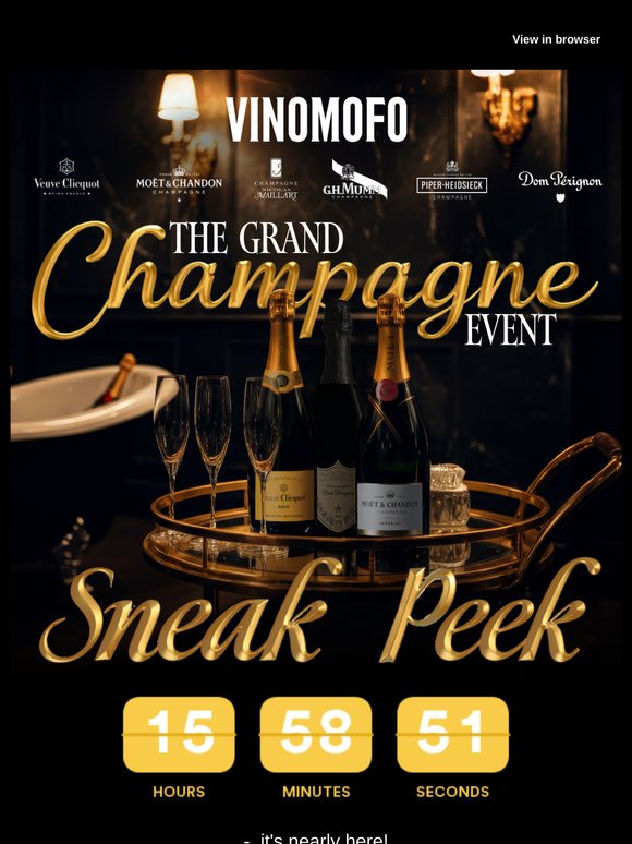 The Champagne event of the year starts TOMORROW🍾 PLUS early access deal! 📅