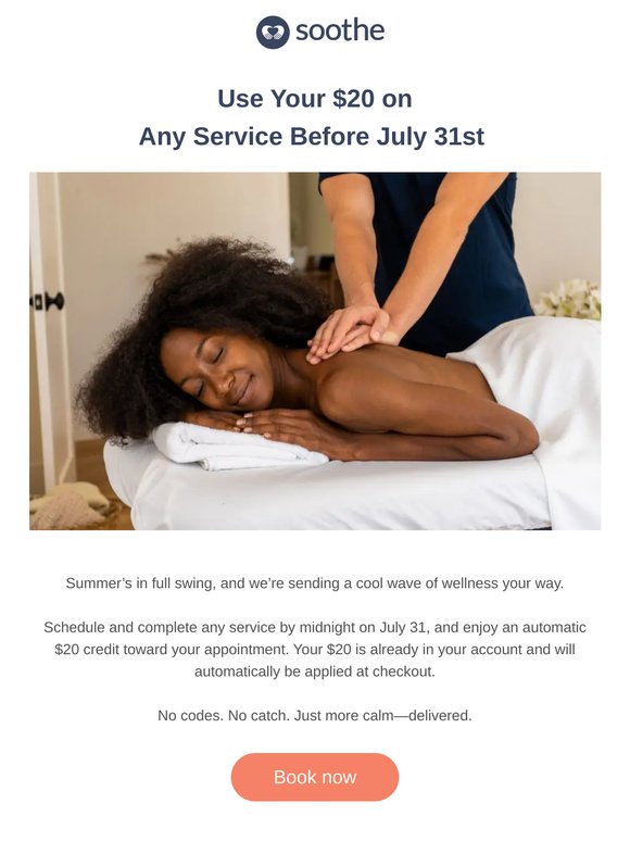 Soothe Account Update: You received $20