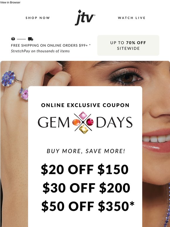 Buy More, Save More: Up to $50 Off during Gem 💎 Days!