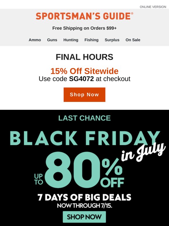Final Hours: Black Friday in July Ends Soon