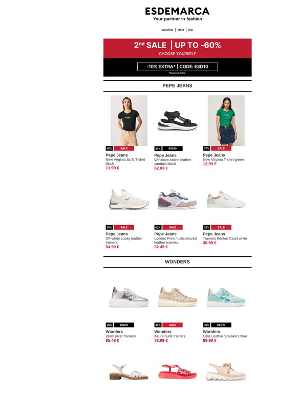 Wonders, Pepe Jeans and Hispanitas in the 2nd Sale… can you choose just one?