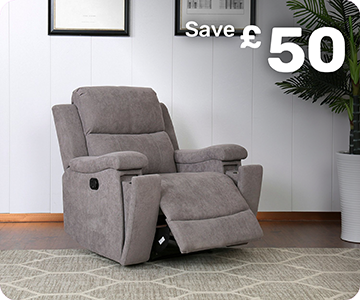 Ledbury grey recliner armchair, save £50