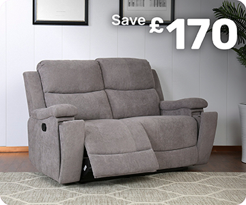 Ledbury grey 2 seater recliner sofa, save £170