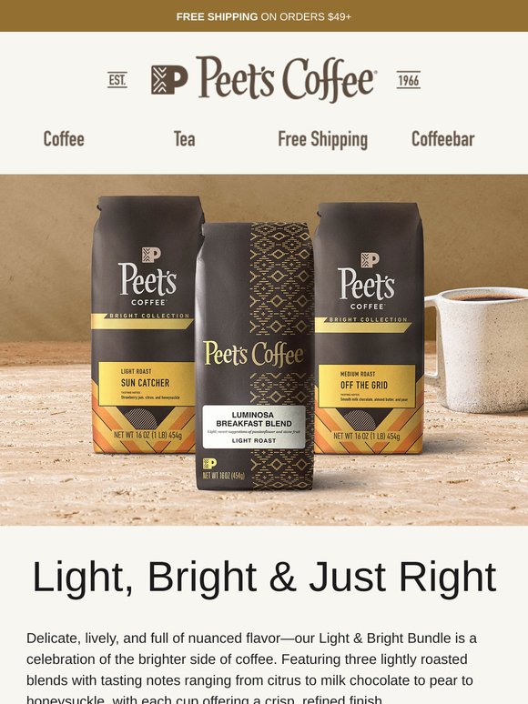 Three coffees, one sunny bundle—and save 20%