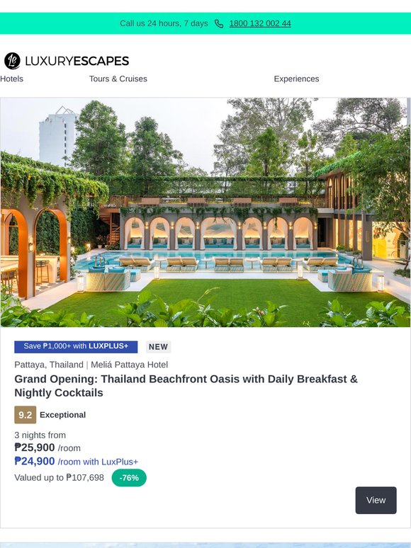Grand Opening: Pattaya Urban Oasis w. Daily Breakfast & Nightly Cocktails | Maldives Mercure Adults-Only All-Inclusive Oasis w. Return Domestic Flight Transfers | Iconic Bali Beachfront Luxury