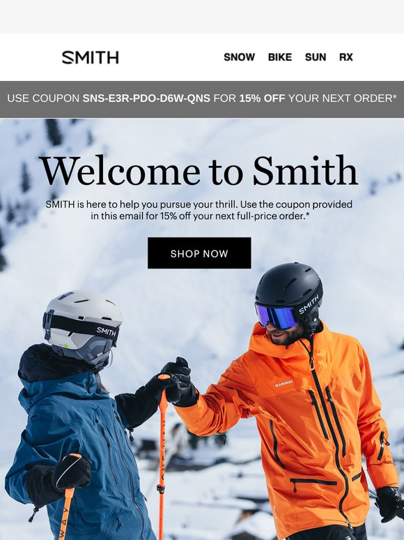 Welcome: Your 15% Code Inside