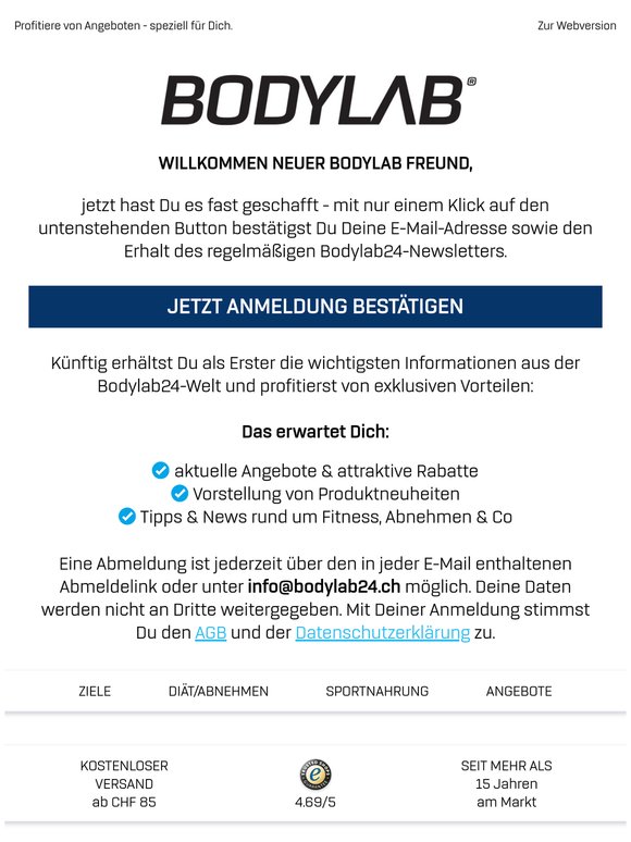 Fast geschafft: Bestätige deine Anmeldung