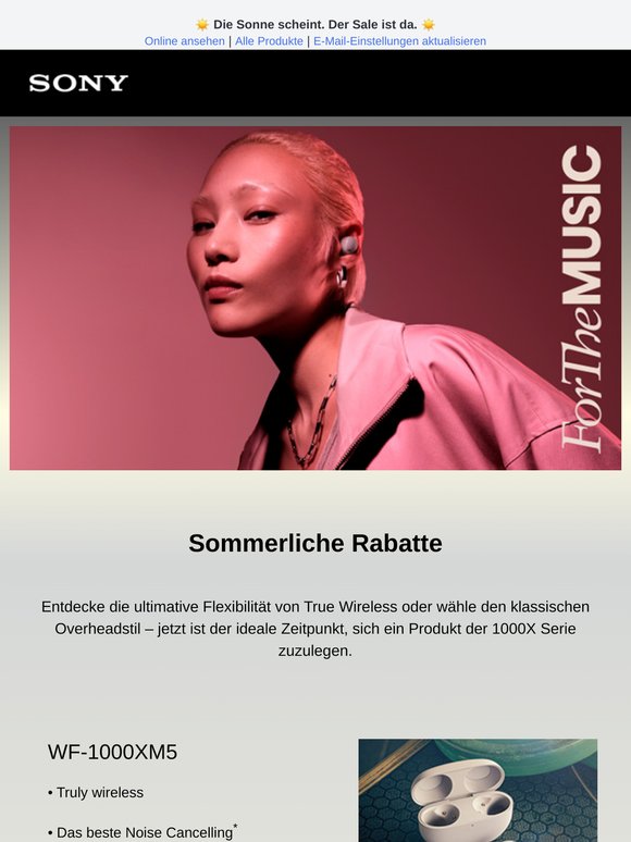 SOMMERERSPARNIS: In-Ear-Kopfhörer und Kopfhörer der 1000X Serie