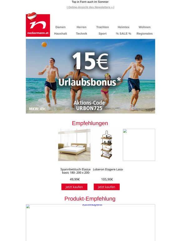 Jetzt 15€ Urlaubsbonus für Ihren nächsten Einkauf 🏖️