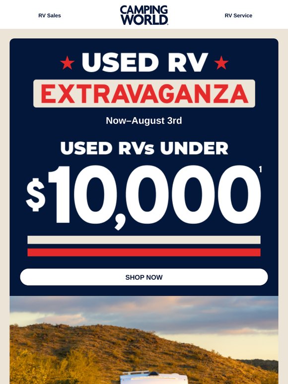 Shop used RVs under $10,000!