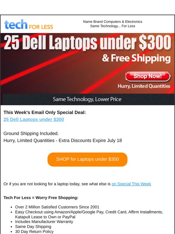 This week only: 25 Dell Laptops under $300